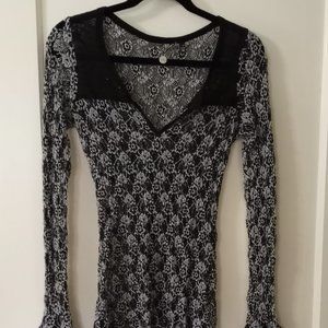 BKE Boutique sheer lace blouse , size M